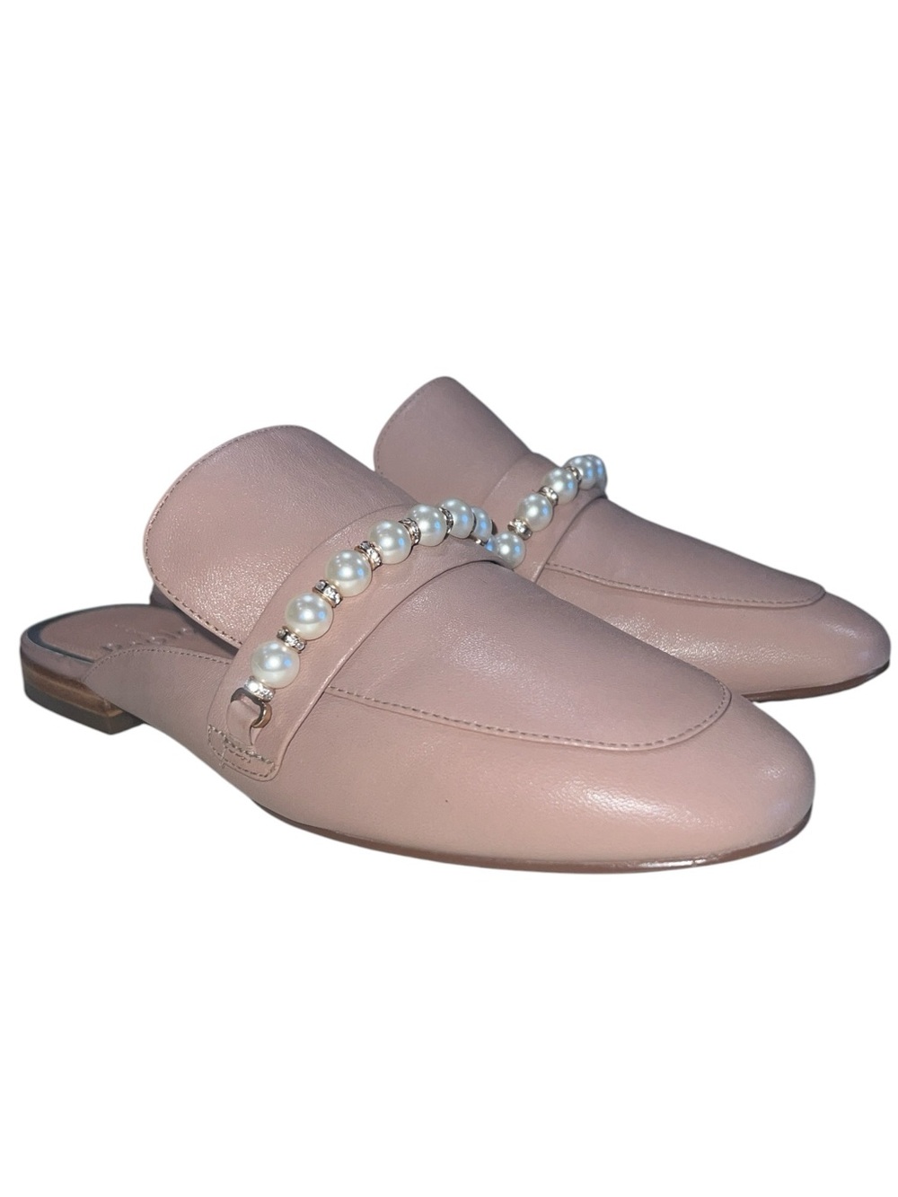 Linea Paolo Embellished Nude Mules - Size 4.5